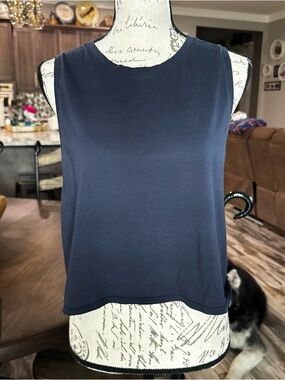 Lululemon Cut Back Crop Tank Midnight Navy